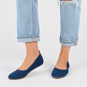 Journee Collection Jersie Foldable Slip on Ballet Flat in Black - NWT